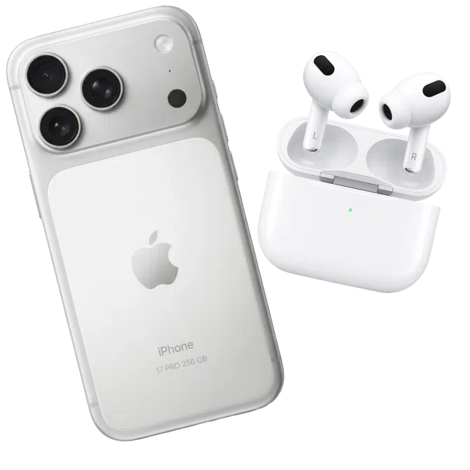 Apple iPhone 17 Pro 256 GB and Apple AirPods 4 (Active Noise Cancellation)