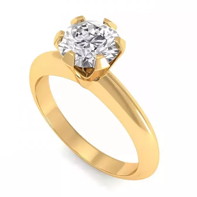 Golden Ring with 1 Diamond