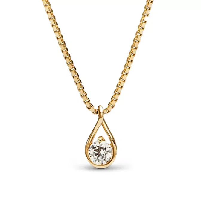 Golden Necklace with Diamond