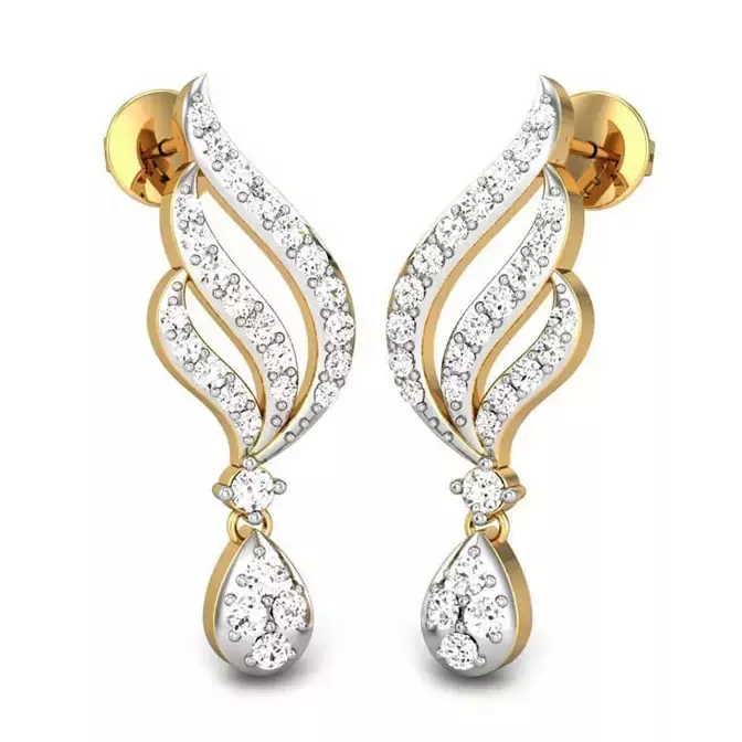 Golden Earrings with Diamond