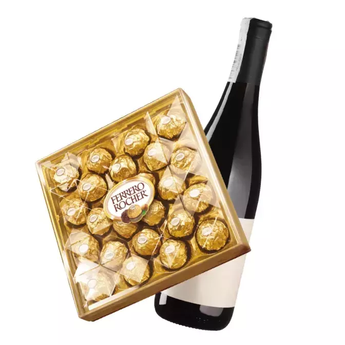 Ferrero 24 pieces box + wine