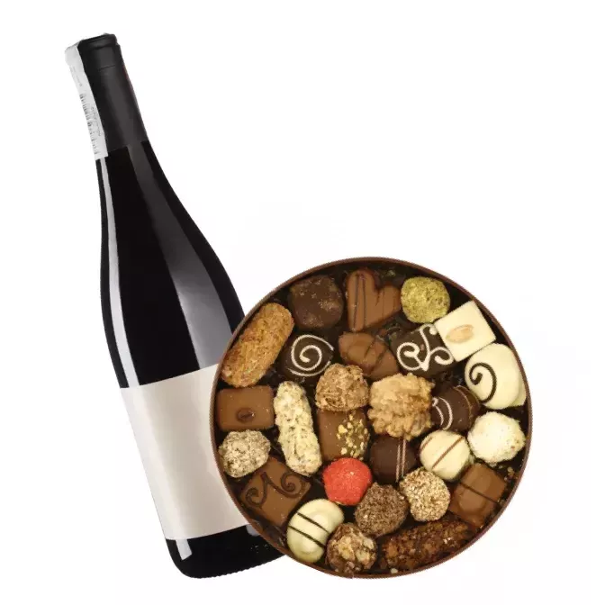 Box of local chocolate + wine